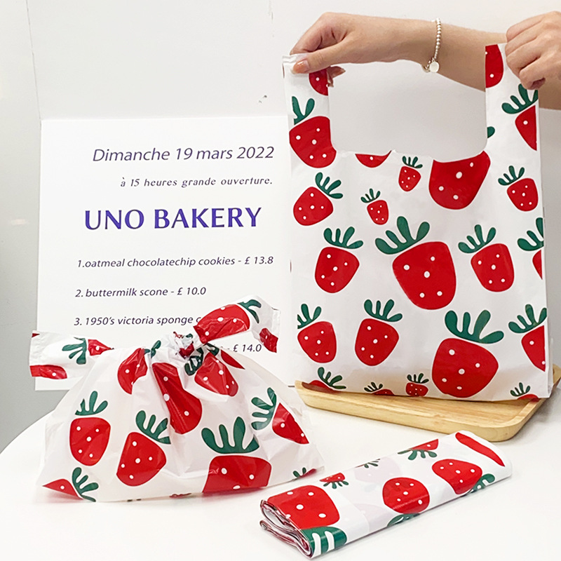 50pcs Strawberry Vest Plastic  - Commercial Printing And Packaging 评论和价格