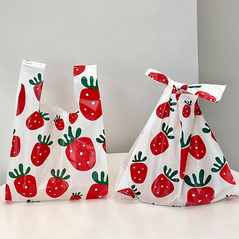 50pcs Strawberry Vest Plastic  - Commercial Printing And Packaging 评论和价格