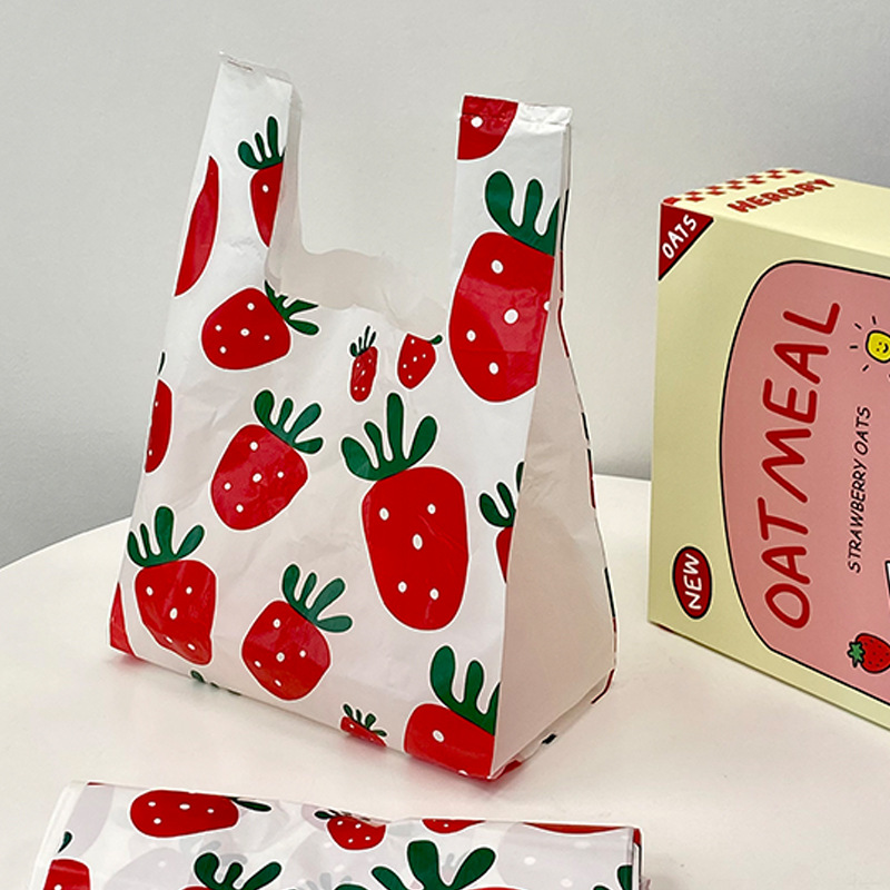 50pcs Strawberry Vest Plastic  - Commercial Printing And Packaging 评论和价格